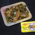 Anu kapoor 's cooksnap of when they made Onion masala bhindi.