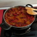 El cooksnap de edu cuando hizo Cangrejos de río en salsa.