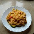 El cooksnap de Ruth Rodriguez cuando hizo Tallarines con verduras y gambas al curry con Thermomix.