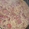 El cooksnap de Loretito Reyes cuando hizo Porotos con riendas y longaniza.