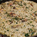 El cooksnap de sualja cuando hizo Arroz caldoso de alitas de pollo, en salsa de ali oli de ajo y perejil.