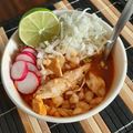 El cooksnap de Esther Soto cuando hizo Pozole rojo de pollo.