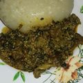 Mrs Maimuna Liman's cooksnap of when they made Eba with eguisi soup.