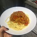 รูป Cooksnap ของ Tiptip Khwanthip เมื่อเขาทำ สปาเกตตี้ซอสมะเขือเทศ เส้นเล็ก by Ni Kenya