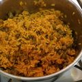 Evo20G's cooksnap of when they made Arroz con gandules (Puerto Rican rice and peas).