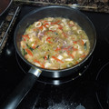 El cooksnap de juantxo cuando hizo Salteado de verduras, chipirones y gambas.