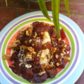 El cooksnap de Carmeta cuando hizo Requesón con uvas negras, nueces y chocolate.
