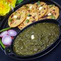 Sushma Kumari का कुकस्नैप जब उन्होंने सरसों पालक मेथी बथुआ का साग (Sarson palak methi bathua ka saag recipe in hindi) बनाया था।