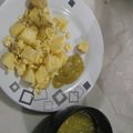 El cooksnap de René Román cuando hizo Papas con huevos revueltos.