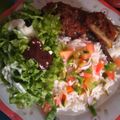 @Rahma Barde's cooksnap of when they made White rice with stew and salad.