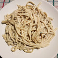 El cooksnap de Beca cuando hizo Salsa de parmesano, roquefort y setas para pasta.
