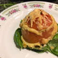 El cooksnap de Alicia Yunis cuando hizo *Tomates gratinados rellenos de hummus y huevo*.