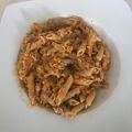 El cooksnap de Nerea Calabuig cuando hizo Macarrones integrales con pisto y atún (en Thermomix).