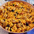 El cooksnap de carme castillo cuando hizo Arroz con pelota y caldo de cocido en paella.