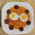 El cooksnap de MariRuRo cuando hizo Garbanzos en salsa de pimiento asado al eneldo con huevo duro.