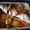 El cooksnap de Charo Puertas Tárraga cuando hizo Asado de mujol del Mar Menor, Murcia.