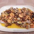 El cooksnap de Victor cuando hizo Rodaballo a la plancha con gambas y almejas.