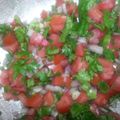 Mary's cooksnap of when they made Pico De Gallo Salsa.