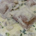 El cooksnap de Mia Vita CE cuando hizo Sorrentinos integrales de espinaca y pollo.