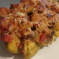 El cooksnap de Melileli cuando hizo Repollitos de Bruselas a la Bolognesa con panceta y verdeo.