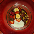 El cooksnap de Carmen Cruz cuando hizo Avena de chocolate con plátano y fresas dentro.