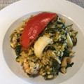 El cooksnap de YoshimonGo🇯🇵 cuando hizo Paella de espinacas y calamares.