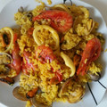 El cooksnap de yuli cuando hizo Paella de marisco.
