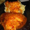 El cooksnap de Pame cuando hizo Pollo a la portuguesa con puré de papas.