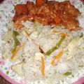 Kiran Asghar's cooksnap of when they made Vegetable fried Rice with Chicken Shashlik.