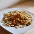 El cooksnap de Aina cuando hizo Pasta otoñal. Calabaza, setas y gambitas.