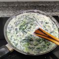 El cooksnap de Tamara Qb cuando hizo Espinacas a la crema con salmón ahumado.