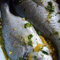 Cooksnap από Strata Al. στη συνταγή Λαβράκι στο φούρνο με Κρασί, Πορτοκάλι και Θυμάρι