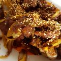 Cooksnap Chidat Rashid semasa beliau membuat Daging Bulgogi Korea || Korean Grilled Beef.