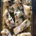 El cooksnap de Alicia Segura cuando hizo 58. Bacalao al horno Lagareiro (principal pescado).