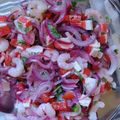 El cooksnap de Marcelo Vera Sheko cuando hizo Ceviche de camarones y kanikama.