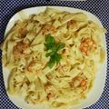 El cooksnap de florluzu cuando hizo Tallarines caseros con salsa de camarones "Celestina".