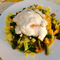 El cooksnap de coral cuando hizo Tagliatelle con salmón, ajetes y salsa roquefort .