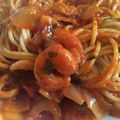El cooksnap de Celeste Gámez cuando hizo Spaghetti a la marinera.
