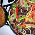 christinamarie24's cooksnap of when they made beef or chicken fajitas.