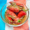 Madhu Jain का कुकस्नैप जब उन्होंने भरवा लाल मिर्च आचार (Bharva lal mirch achar recipe in hindi) बनाया था।