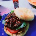 El cooksnap de Rosmarí Seoane cuando hizo Hamburguesas con queso azul del Chef Gordon Ramsay.