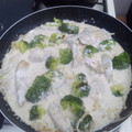 El cooksnap de Aliosha cuando hizo Pechugas con espinacas y brócoli a la crema.