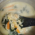El cooksnap de Sandra cuando hizo Sopa de fideos y gambas.