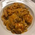 El cooksnap de YoshimonGo🇯🇵 cuando hizo Espaguetis con salsa de nata, gambas y tomate.