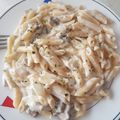 El cooksnap de Naryis Abdeselam cuando hizo Macarrones cremosos con champiñones y queso fundido.