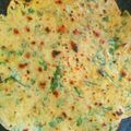 Aarti Jain's cooksnap of when they made Makki & mulli ke patte ka paratha (radish leaves).