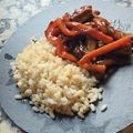 El cooksnap de Desy Romero cuando hizo Ternera en salsa teriyaki con arroz basmati.