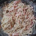 El cooksnap de yamy cuando hizo Fideos con crema y atún o jamón.
