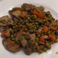 El cooksnap de Pablo cuando hizo Seitán con guisantes y champiñones.