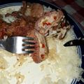 El cooksnap de Camila Guini cuando hizo Niños envueltos (de carne) con puré de papas :.
